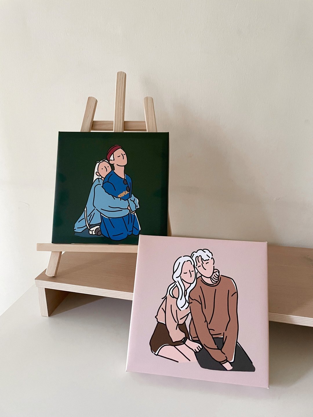韩系极简线条风【定制无框画 人像画 电子档】 - 订制画像 - 纸 多色