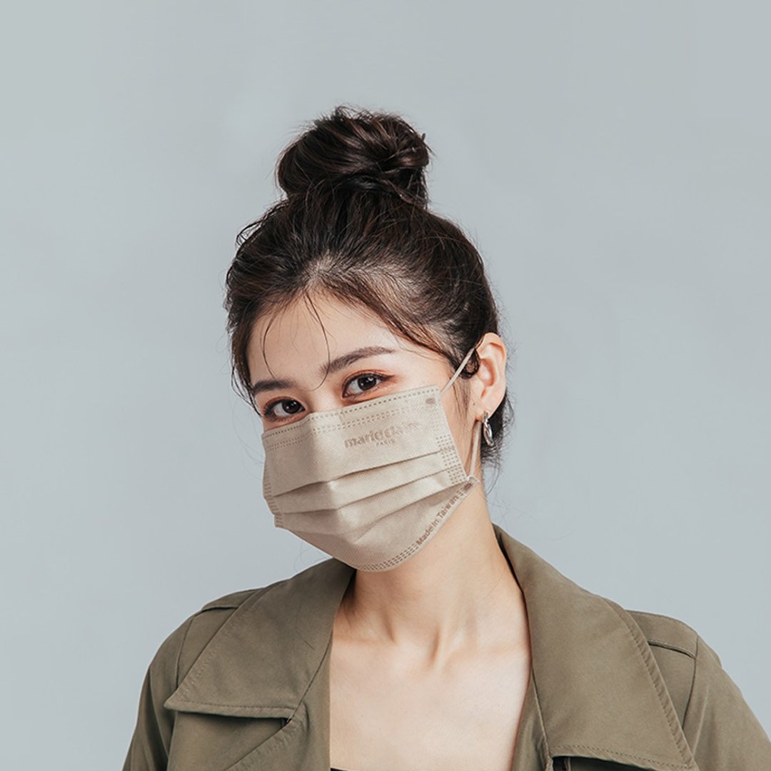 【ONEDER旺达】美丽佳人平面医疗口罩(30入)-大地灰 Marie Claire - 口罩 - 其他材质 卡其色