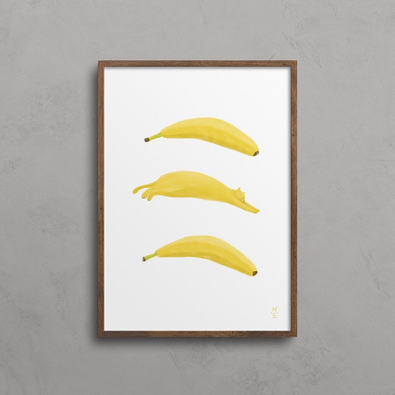 【装饰画】香蕉与猫 - 海报/装饰画/版画 - 纸 