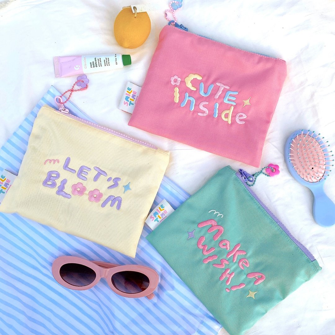 Smiletime Tiny bag - 化妆包/杂物包 - 棉 多色