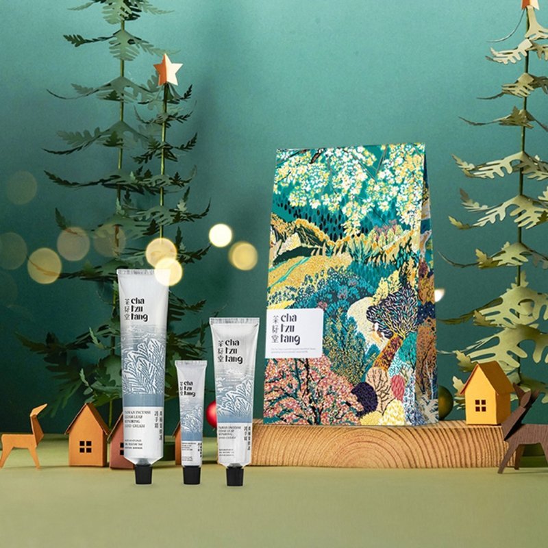 【肖楠叶全境系列】修护护手霜三件组 (10mL+30mL+75m) | 茶籽堂 - 手足保养 - 植物．花 蓝色