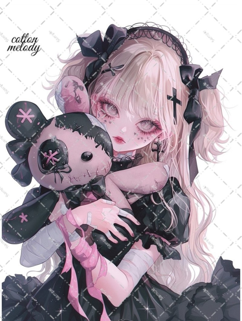 original sticker no.6392 人物贴纸 原创贴纸 人物贴纸 女孩贴纸 原创人物贴纸 - 贴纸 - 纸 