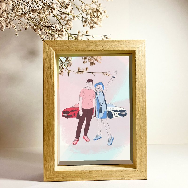 【定制透明质感相框】附赠卡片与胸章-毕业、生日、结婚、禮物 - 订制画像 - 木头 