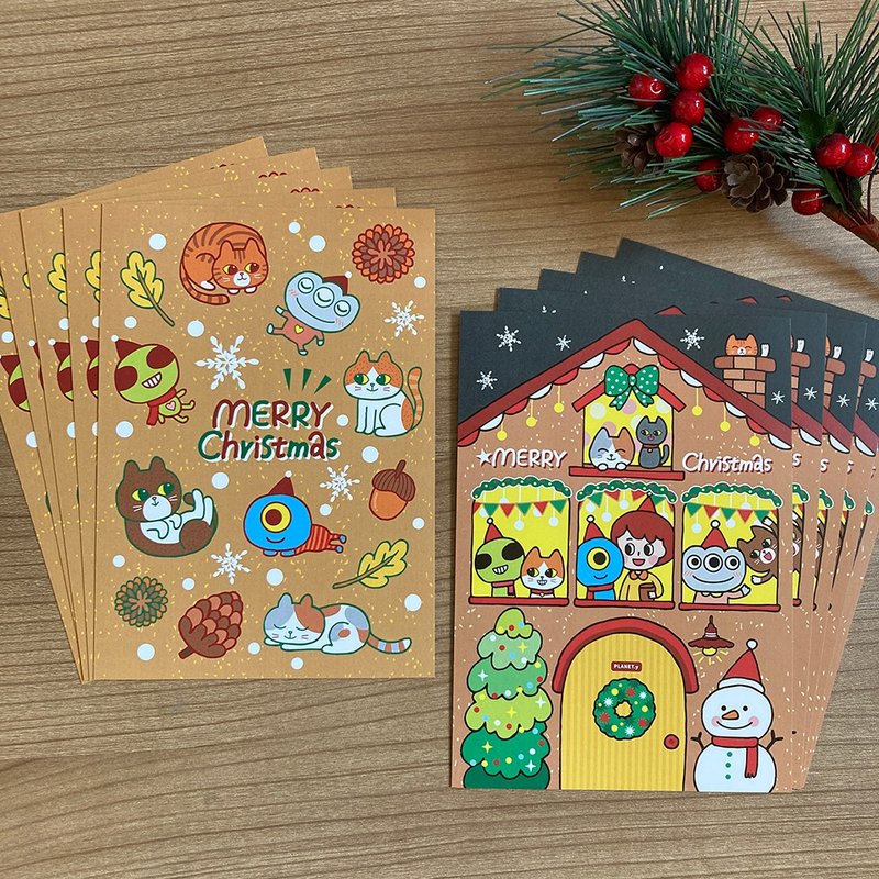 y星球_两款耶诞明信片各五_共十张 - 卡片/明信片 - 纸 多色