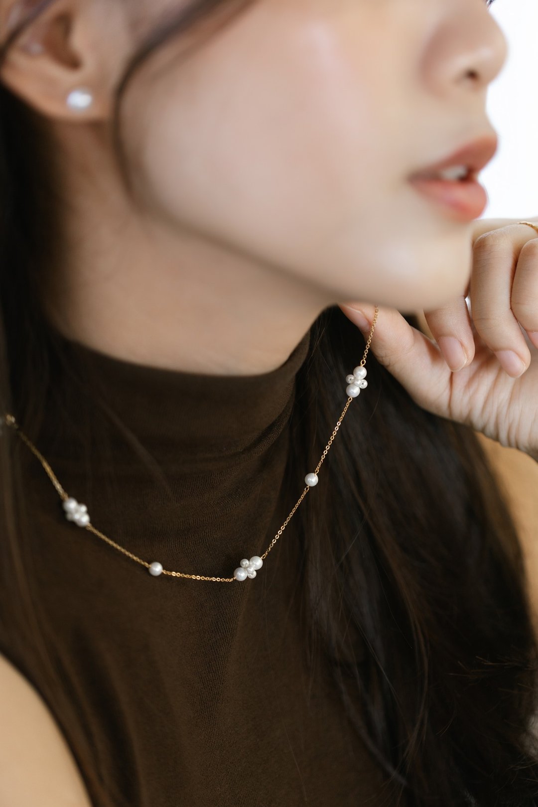 Serena 希蕴 编织贝壳珍珠项链 316L 医疗钢 18k 金 - 项链 - 不锈钢 金色