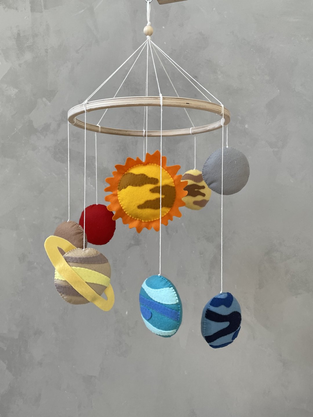 Solar system baby mobile, Space baby mobile boy, Felt nursery mobile - 玩具/玩偶 - 环保材料 