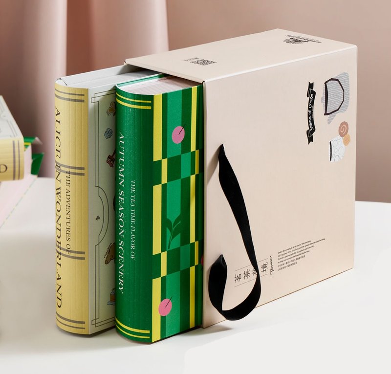 茗茶梦境 茶香饼干x广式月饼双层书型礼盒 - 蛋糕/甜点 - 新鲜食材 多色