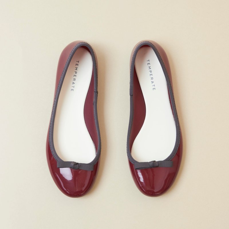 PETRA (BORDEAUX) PVC BALLERINA SHOES / RAIN SHOES Ballerina shoes - 芭蕾鞋/娃娃鞋 - 防水材质 红色