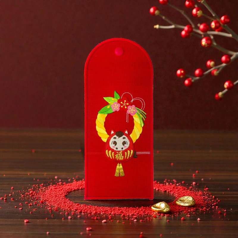 【刺绣红包袋】马达摩-马年红包袋 - 红包/春联 - 绣线 红色