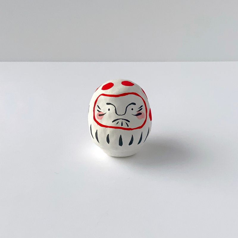手绘圆点不倒翁 水玉达摩 | 公仔 桌上摆饰 开运 招福 - 摆饰 - 纸 红色