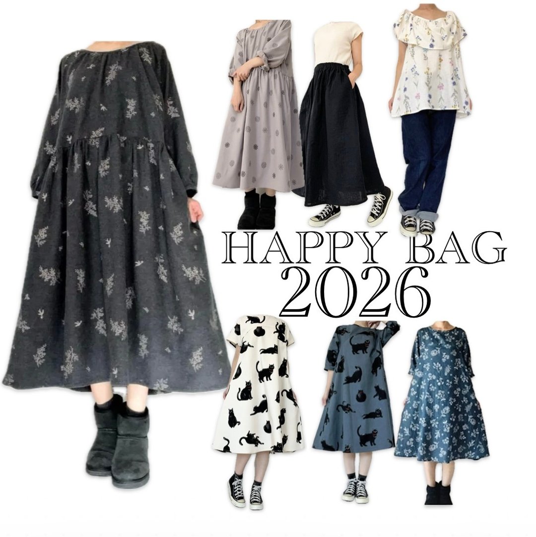 福袋【Lucky Bag 2026】连衣裙 半身裙 上衣 任两件组 均码 花猫 - 洋装/连衣裙 - 棉．麻 多色