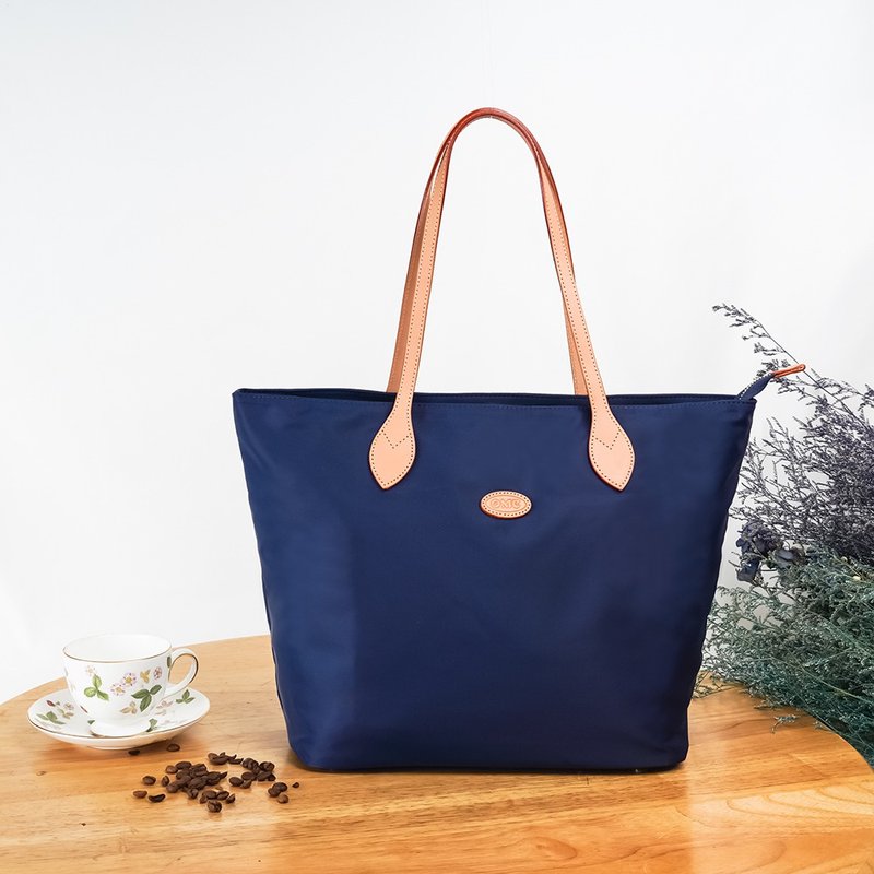 简约轻盈大水饺包购物包(蓝色) - 侧背包/斜挎包 - 尼龙 蓝色