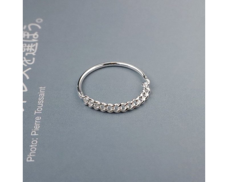 I 链 I 925纯银戒指 - 戒指 - 纯银 银色