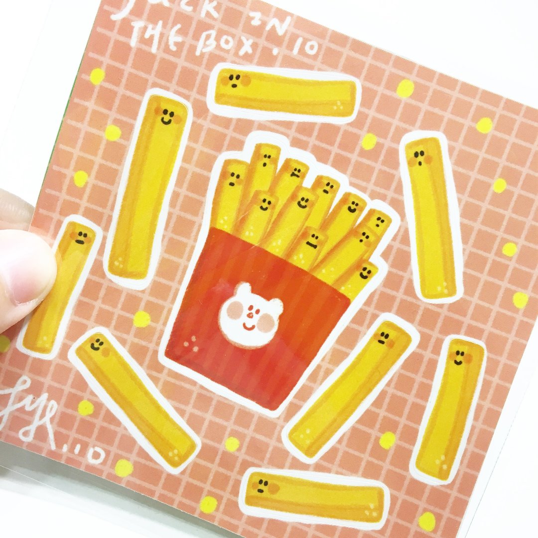 Jack in the box 趣味薯条刀模贴纸 - 贴纸 - 纸 