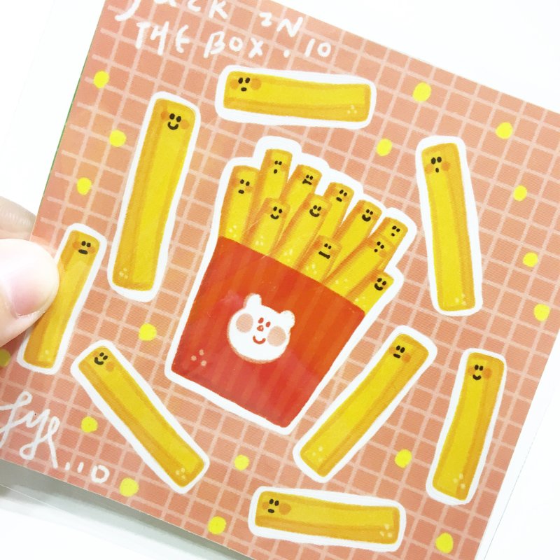 Jack in the box 趣味薯条刀模贴纸 - 贴纸 - 纸 
