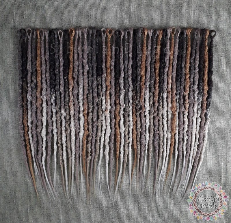 自然发色纹理粗糙的接发辫 / 钩针编织纹理合成发辫 - 发饰 - 其他材质 咖啡色