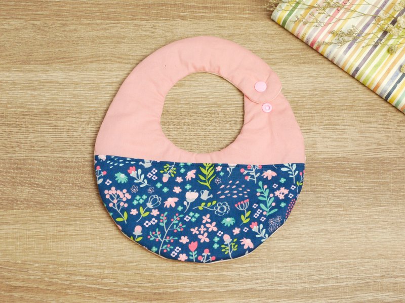 Hello baby系列。韩国有机棉 六重纱 口水巾│围兜:::英伦花园 - 围嘴/口水巾 - 棉．麻 蓝色