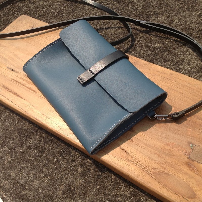 侧背包,斜背包,随身包,小包,可调,相机包,手机包,手工缝制,真皮, - 侧背包/斜挎包 - 真皮 蓝色