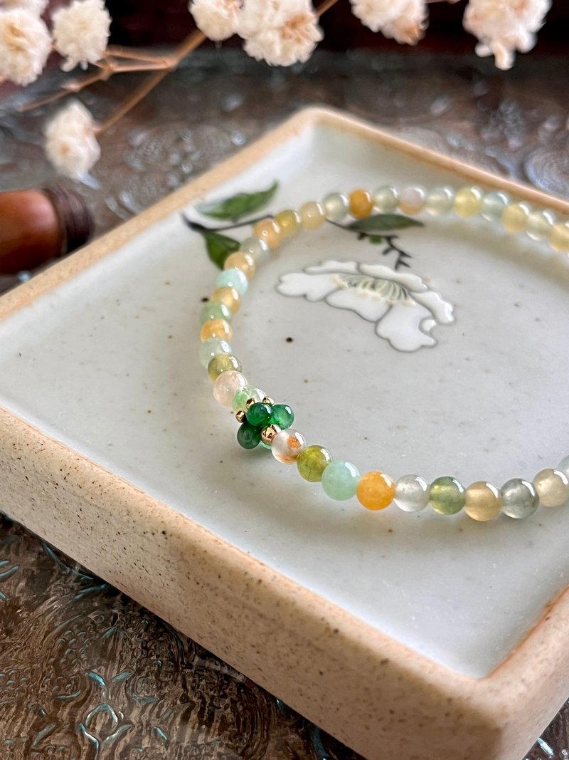 三分桂花七分茶-翡翠设计手串 - 手链/手环 - 玉石 绿色