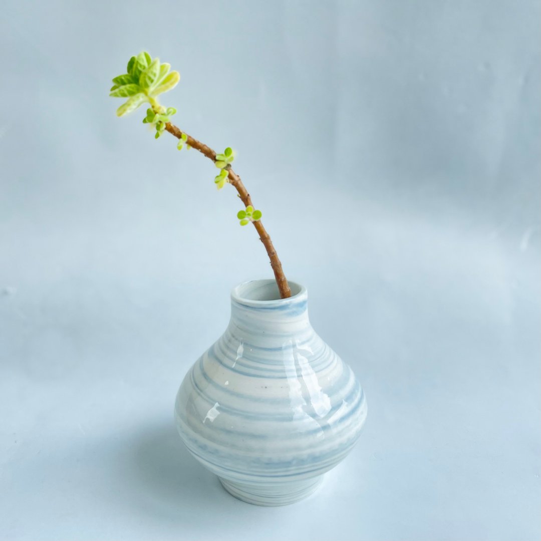 幸福兜了一个圈 | 绞泥花器 - 花瓶/陶器 - 瓷 白色