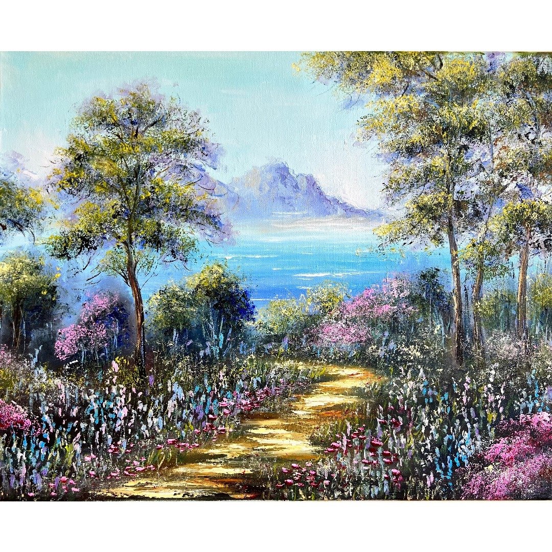 海景画山原创艺术品树木画 40x50 厘米/ 16 x 20 英寸 - 海报/装饰画/版画 - 棉 多色