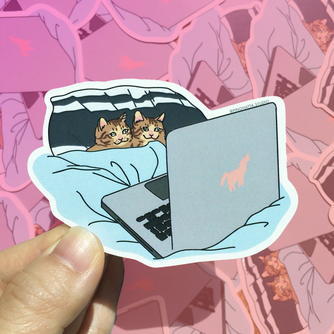 Netflix Cat Meme Die Cut Sticker - 贴纸 - 塑料 