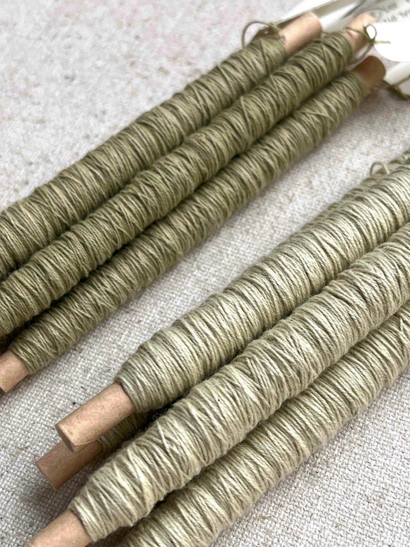 葛叶(2025夏季新色) 手工草木染刺子绣线 刺し子糸 - 编织/刺绣/羊毛毡/裁缝 - 棉．麻 绿色