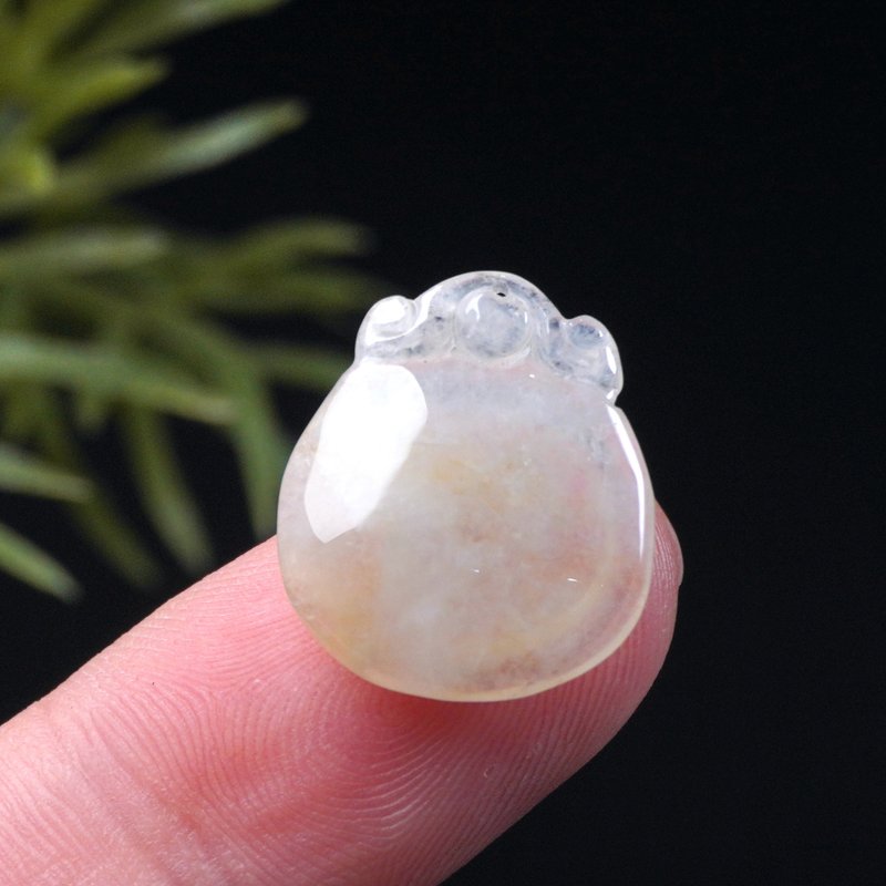 【福在眼前】冰种黄翡翡翠福贝项链 | 天然缅甸玉A货翡翠 | 送礼 - 项链 - 宝石 黄色