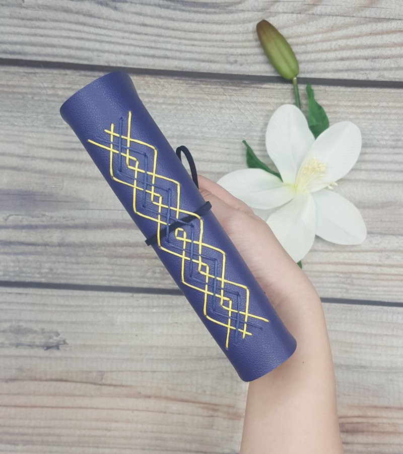 手工笔记本 (Journal) 海军蓝仿皮革封面 - 笔记本/手帐 - 人造皮革 