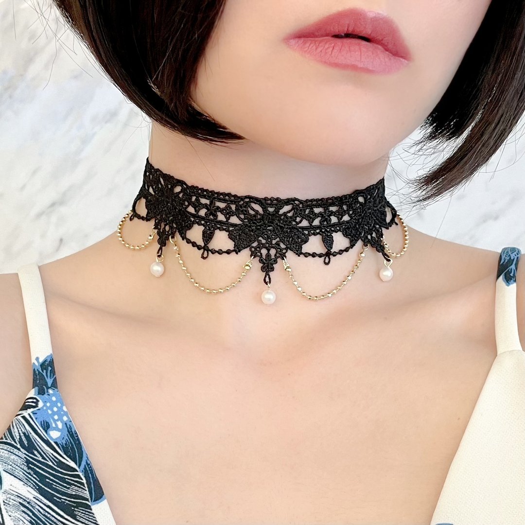 Black / Carnival / Choker SV352BK - 颈链 - 聚酯纤维 黑色