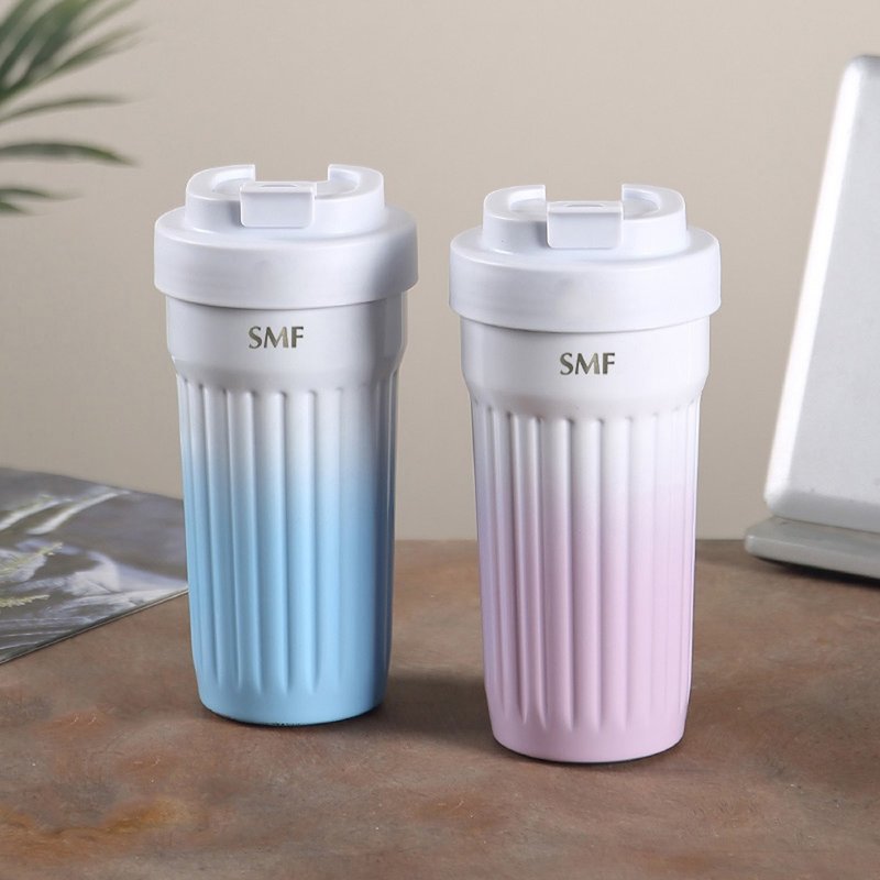 【限量送帆布提袋】SMF 陶瓷保温杯 520ml (掀盖杯) - 保温瓶/保温杯 - 瓷 白色