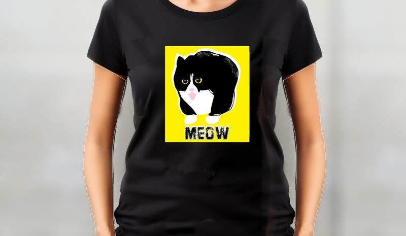 小饭团      小饼生气了    黑色中性短T - 男装上衣/T 恤 - 棉．麻 白色