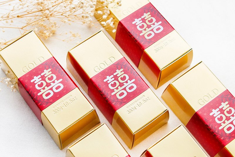 囍字金砖米 300g 金块米 (满百份免费印名字) 游戏抽奖 婚礼 福气 - 五谷杂粮/米 - 新鲜食材 金色