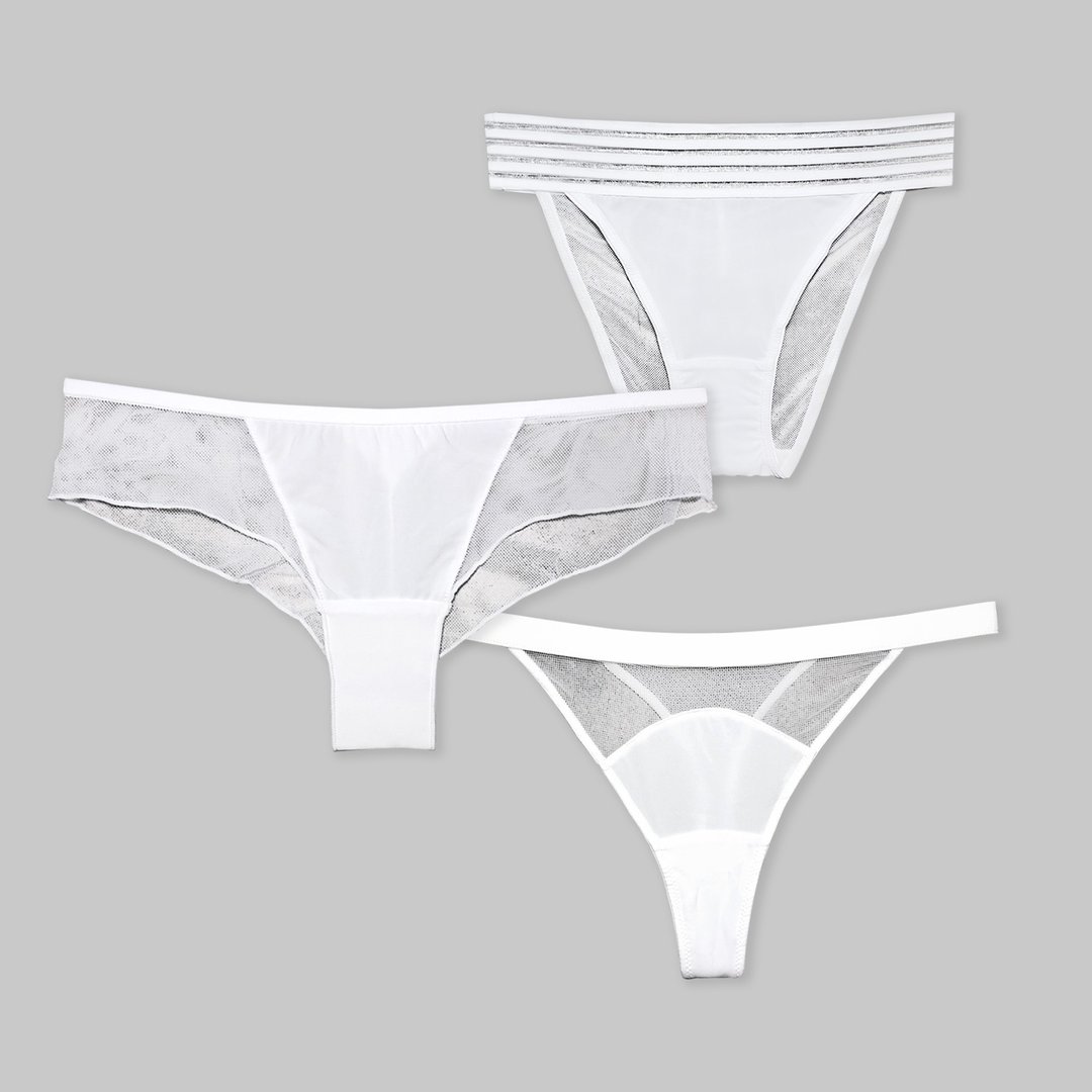 【Pinkoi 线下活动预购商品】ornoir.co 纯白色 White 内裤组合 - 女士内衣裤 - 聚酯纤维 白色