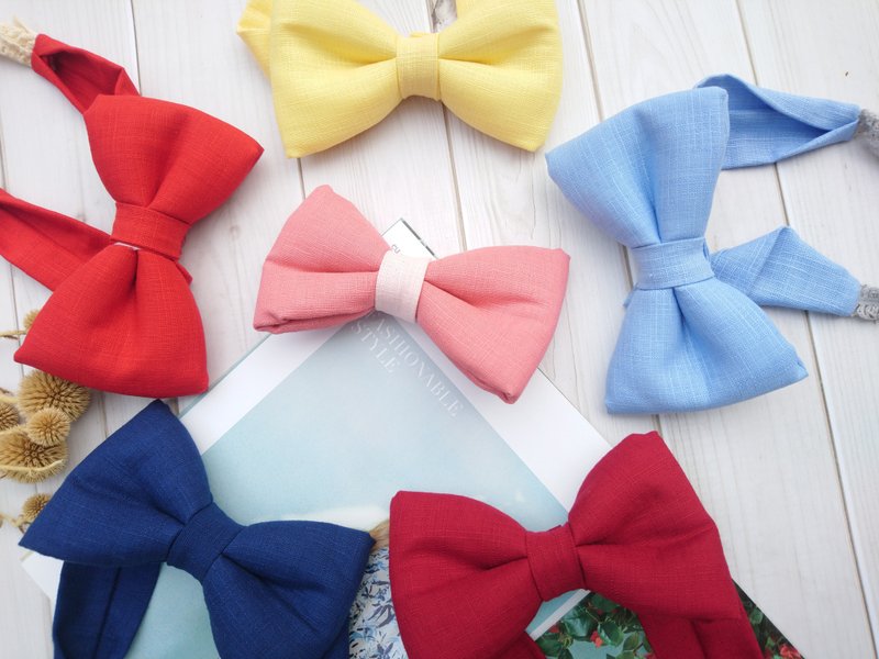 吱吱札札-宝宝蝴蝶结发带-素素的就很美 - 婴儿帽/发带 - 棉．麻 多色