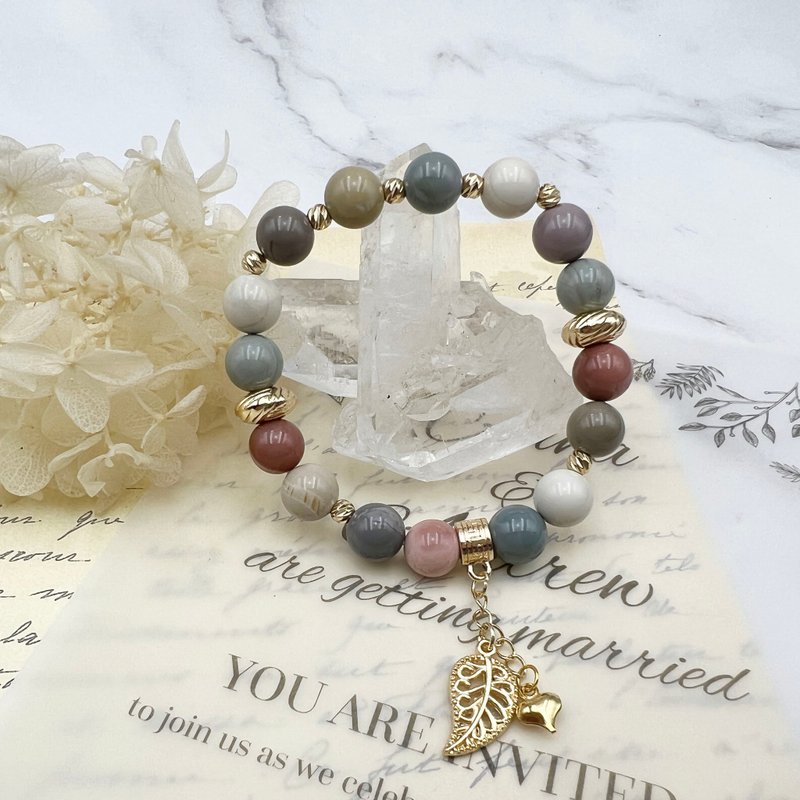 奶油阿拉善 · 天然原矿 · 戈壁玛瑙 - 手链/手环 - 水晶 