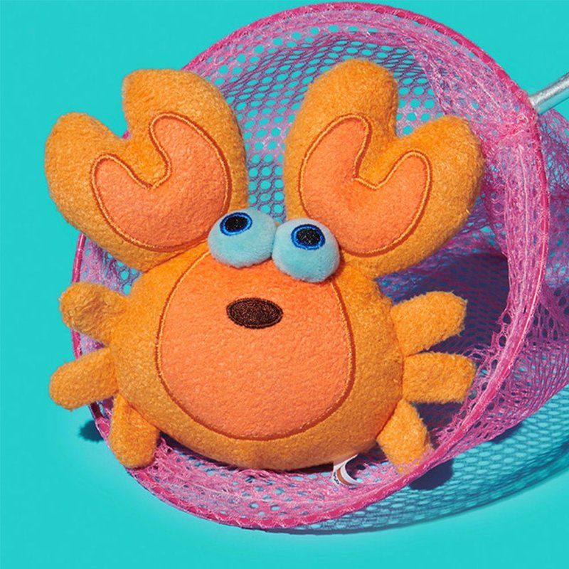 螃蟹造型毛絨逗貓棒 | 耐抓耐咬貓薄荷 | 互動小貓玩具 - 玩具 - 其他材质 橘色