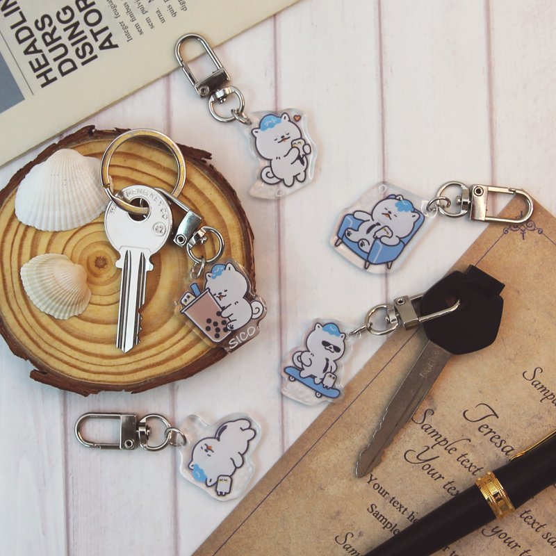 【SICO】雷哥 压克力钥匙圈 30mm - 钥匙链/钥匙包 - 压克力 透明