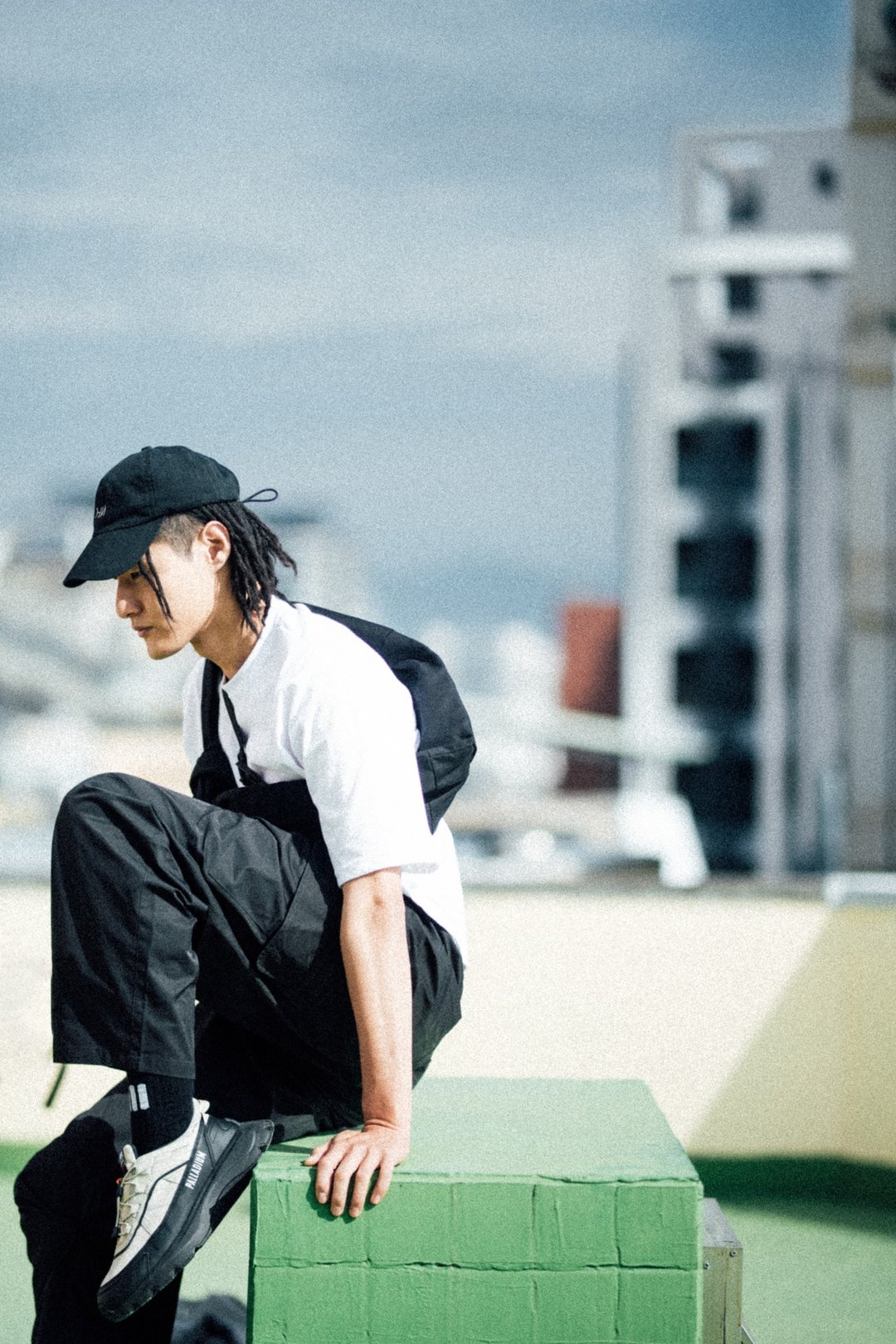 Pull String Baseball Cap 黑斜纹布拉绳调节棒球帽 - 帽子 - 棉 黑色