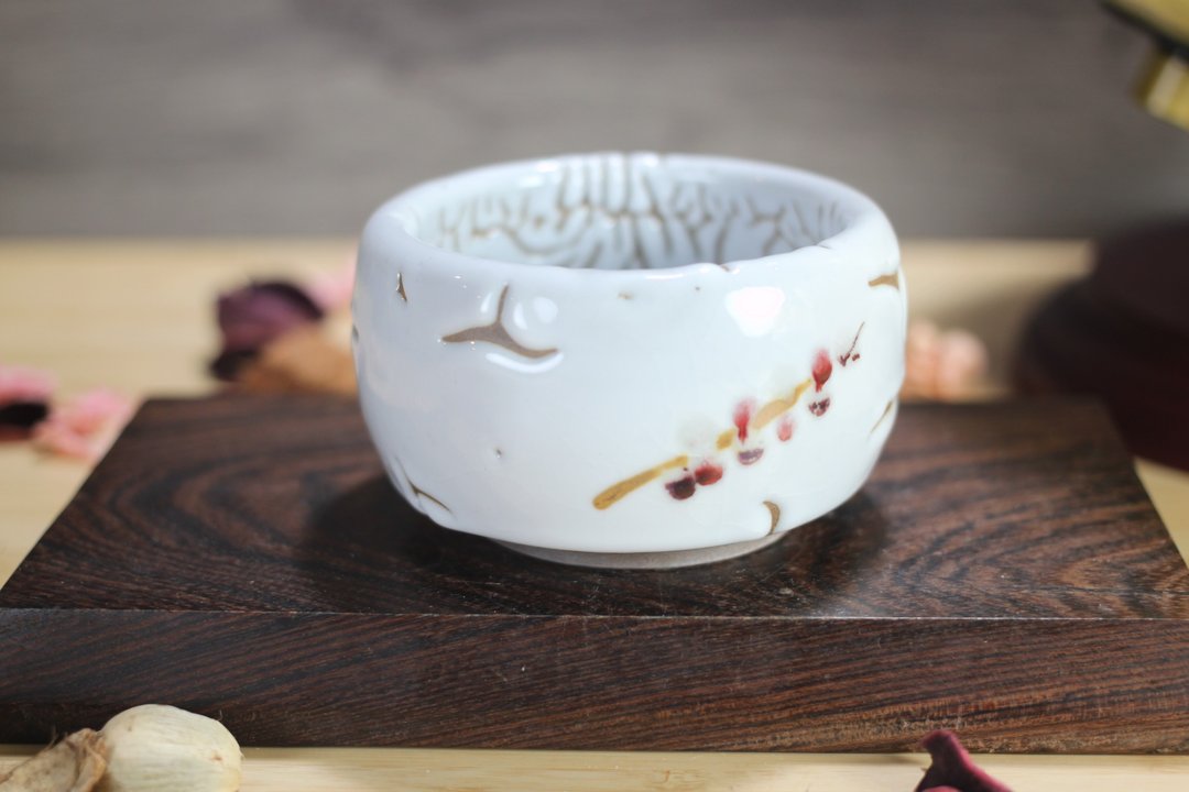 【沐春生活】160ml 踏雪寻梅 茶杯 官窑缩釉 莺歌叶敏祥手作 - 茶具/茶杯 - 瓷 