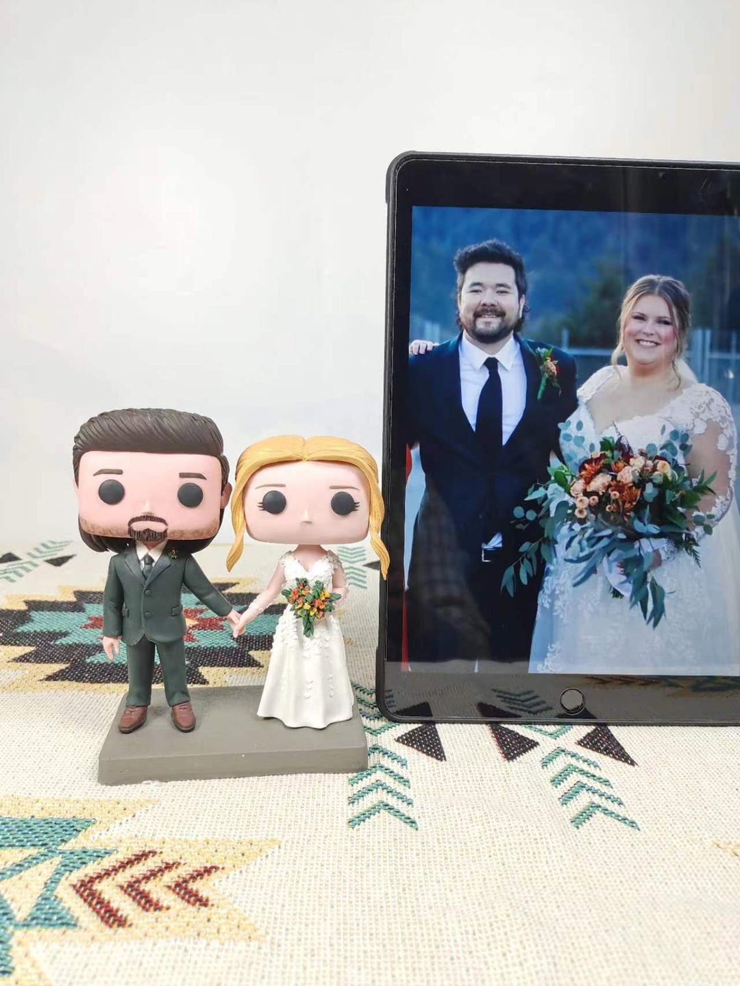 纯手工定制美国Funko Pop 自画像公仔情侣父母夫妻结婚周年礼物 - 玩偶/公仔 - 粘土 多色