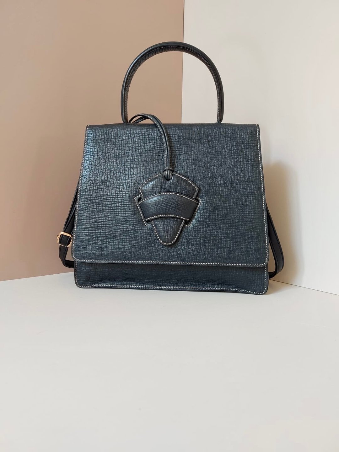 特选货品中古二手Loewe蓝黑色凯莉侧背孭斜皮革小包单肩手袋 - 侧背包/斜挎包 - 真皮 蓝色