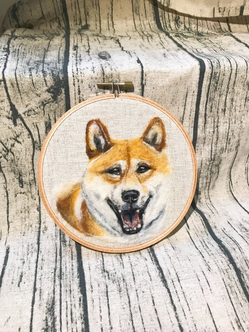 |羊毛毡刺绣|柴犬 |100%羊毛|定制化|5寸 - 摆饰 - 羊毛 
