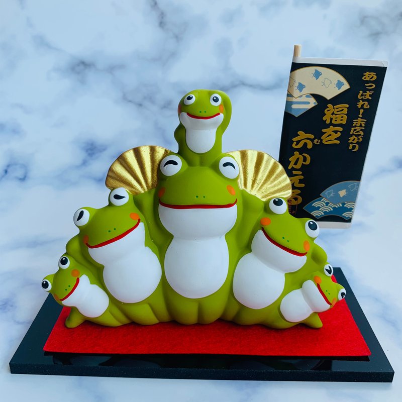 开扇招福蛙-好运平安招财-日本吉祥物 - 摆饰 - 陶 