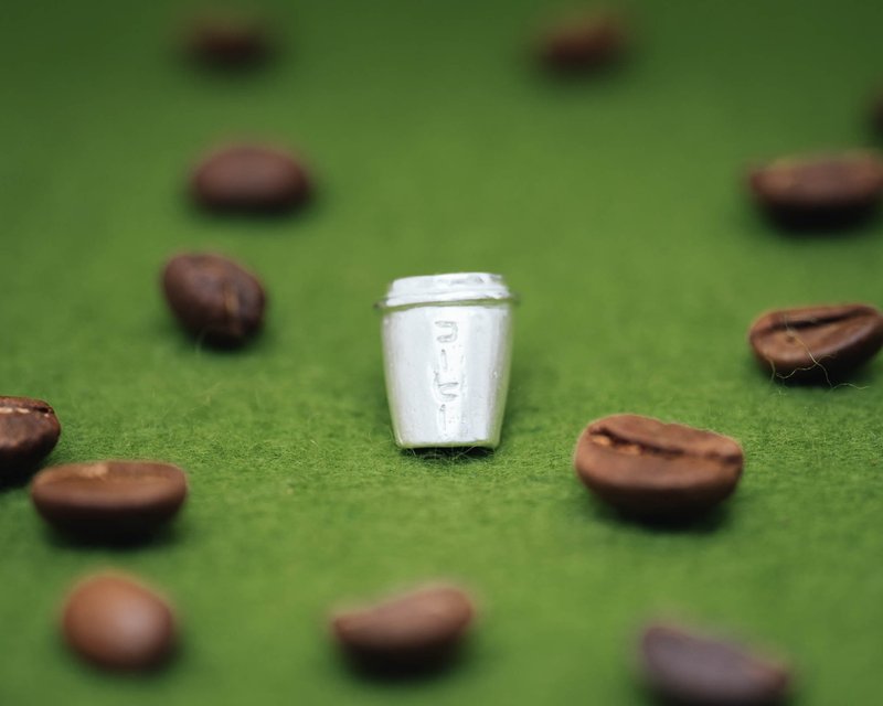 咖啡杯别针胸针 - 咖啡 - 日本饰品 - コーヒー 给她的礼物 - 项链 - 银 银色