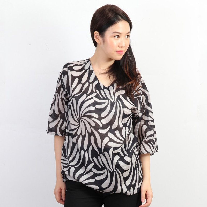 ATIPA 月桂树沙滩装上衣 - 女装上衣 - 棉．麻 黑色