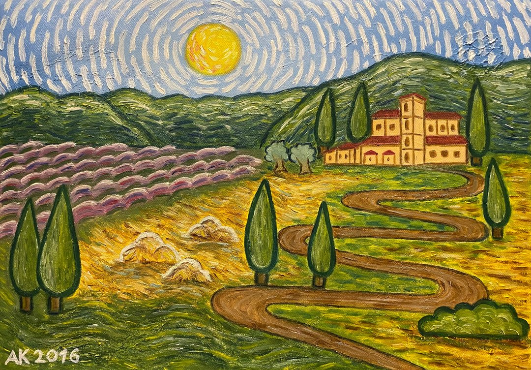 托斯卡纳，原创油画，布面油画，意大利，印象派风景 - 墙贴/壁贴 - 其他材质 多色