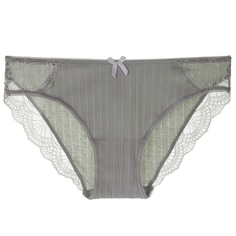 罗纹柔肤棉质内裤・浅绿 - 女士内衣裤 - 棉．麻 绿色