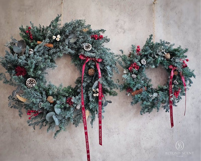 手工雪松圣诞花圈 - 墙贴/壁贴 - 植物．花 绿色