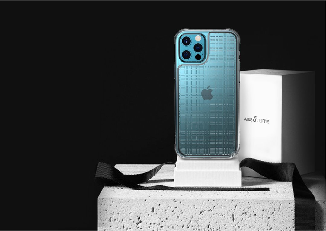 LINKASEAIR 防摔抗菌蚀刻玻璃壳 iPhone12 / 12 Pro 6.1寸 网格 - 手机壳/手机套 - 玻璃 透明